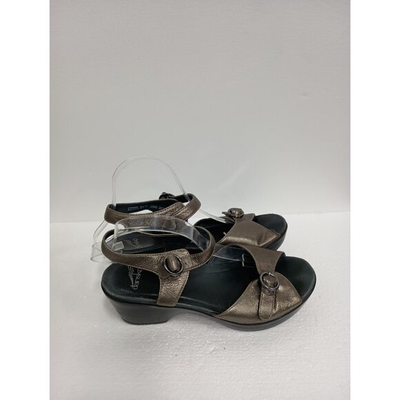 Dansko Womens Susie Wedge Sandals Size 41 Pewter Open Toe BOHO Comfort Shoes - Picture 8 of 11